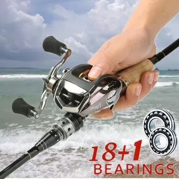 Рыболовная катушка для приманки 18 + 1BB, литейная катушка для ловли на приманку, соленая/пресноводная рыболовная дорожка LEFT