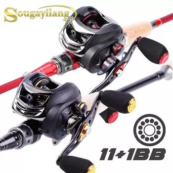 Рыболовная катушка для приманки 18 фунтов из углеродного волокна с тормозом 11+1 BB Кастинговая катушка Рыболовная катушка для приманки