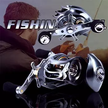 Рыболовная катушка для приманки, правая и левая магнитные тормозные катушки для ловли окуня, форели и лосося left hand серый
