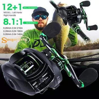 Рыболовная катушка для заброса наживки, 8 кг, тормозной тормоз, может ловить большую рыбу, высокоскоростная катушка для заброса наживки 8,1:1 left hand