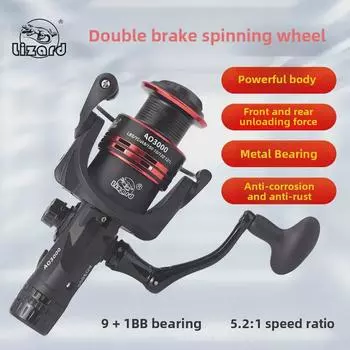 Рыболовная катушка Kemalong Dual Unloading Full Metal с передним и задним тормозами для ловли карпа Model AO3000