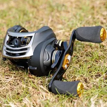 Рыболовная катушка Легкая кастинговая катушка 6,3:1 Гладкая кастинговая катушка для пресноводной и соленой рыбалки right hand жёлтый