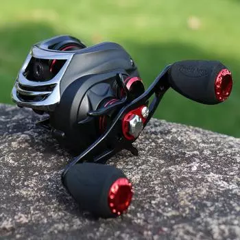 Рыболовная катушка Легкая кастинговая катушка 6,3:1 Гладкая кастинговая катушка для пресноводной и соленой рыбалки right hand красный