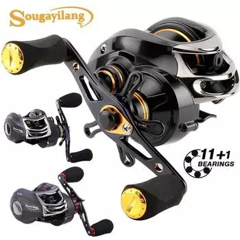 Рыболовная катушка Легкая кастинговая катушка 6,3:1 Гладкая кастинговая катушка для пресноводной и соленой рыбалки left hand красный