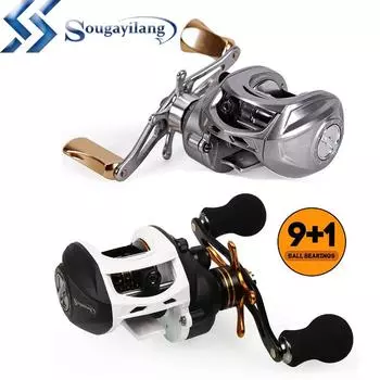 Рыболовная катушка Магнитная тормозная система Катушка для заброса приманки Рыболовная катушка для окуня, форели, рыболовные снасти Left слоновая кость