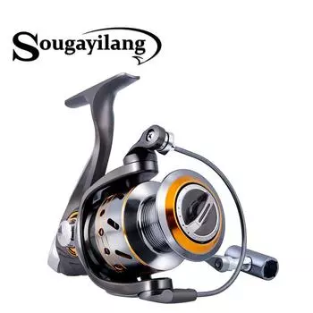 Рыболовная катушка Sougayilang, цельнометаллическая 12 + 1BB, спиннинговая катушка, колесо с леской, снасти для морской рыбалки 1000