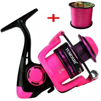 Рыболовная катушка Stong Power + Line 2000-7000, спиннинг, более стабильный для любых видов рыб, левая/правая спиннинговая катушка, максимальное сопротивление 5-12 кг 2000 series розовый