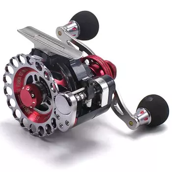 Рыболовная катушка Wellvie Skein Raft Reel Loofah Fishing Horse Mackerel Sardine 10BB Red Single Shaft Reel для катушки Raft Taiko с намотчиком уровня 2.61 красный