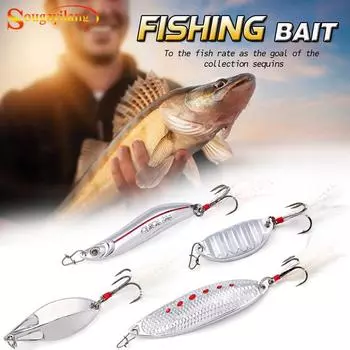 Рыболовная наживка, 4 шт., металлическая рыболовная наживка, морская рыбалка, рыболовные снасти для энтузиастов, аксессуары 4pcs серебряный