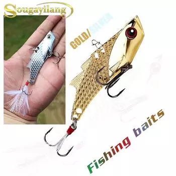 Рыболовная приманка 10 г или 20 г, металлическая блесна VIB, ложки, наживка, тройные крючки, окунь, судак, ловля форели 20g