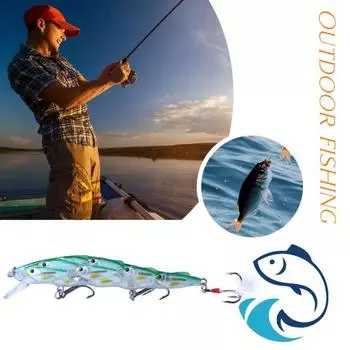 Рыболовная приманка 11,5 см/15,7 г с острым крючком, реалистичные 3D глаза, искусственная жесткая приманка из нескольких рыб, аксессуары для рыбалки на открытом воздухе A