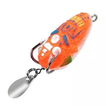 Рыболовная приманка 4 см/4,7 г мягкая лягушка мини мягкая приманка двойная наживка водные крючки скат искусственная верхняя лягушка B3G8 A-4.7g