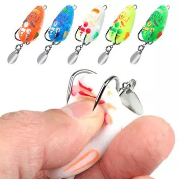 Рыболовная приманка 4 см/4,7 г мягкая лягушка мини мягкая приманка двойные водные крючки искусственный скат верхняя лягушка приманка K0E5 A-4.7g