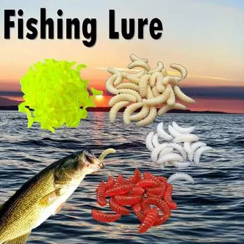 Рыболовная приманка, 50 шт., 2 см, 0,3 г, личинка, мягкая приманка, рыболовная приманка, запах червей, рыбная приманка, рыболовные снасти 50pcs белый