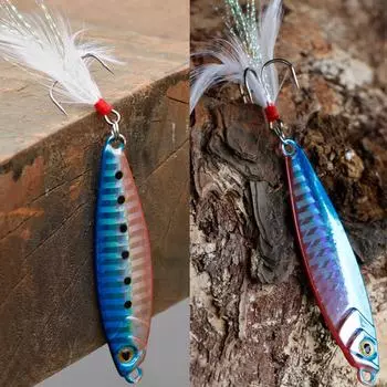 Рыболовная приманка, 5 цветов, металлические приманки для отсадки, рыболовные приманки, свинцовые крючки, искусственная приманка, джиг, ложка, приманка 1pc розовый/синий