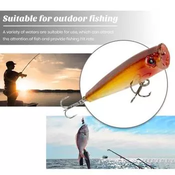 Рыболовная приманка 6,5 см/6,6 г, острый крючок, реалистичные 3D глаза, легкая пресноводная морская вода, универсальная верхняя водная поппер, искусственная приманка, принадлежности для рыбалки жёлтый/красный