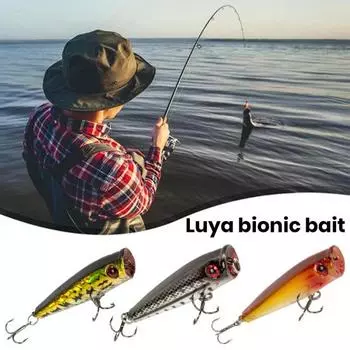 Рыболовная приманка 6,5 см/6,6 г, острый крючок, реалистичные 3D глаза, легкая пресноводная морская вода, универсальная верхняя водная поппер, искусственная приманка, принадлежности для рыбалки жёлтый/красный