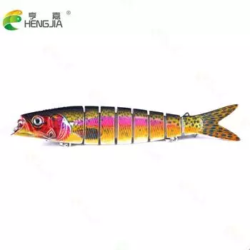 Рыболовная приманка, 8 многосекционных рыбных приманок для плавания, искусственная приманка Isca для щуки и окуня, искусственная приманка для плавания, воблер 13,5 см-21G-4 #