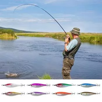 Рыболовная приманка 8 см/5,6 г с крючком-вертлюгом для ловли кальмаров, реалистичные 3D-глаза, светящиеся, бионические, искусственные