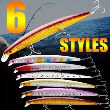 Рыболовная приманка для гольяна, 18,5 см-7,28 дюйма/26 г-0,9 унции, пластиковая приманка для окуня, рыболовные снасти с тройными крючками Color1 (1pc)