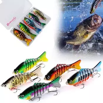 Рыболовная приманка, джиг, 5 шт., многоцветная приманка, сегментная рыболовная приманка, жесткая приманка, медленные искусственные приманки, снасти 5pcs