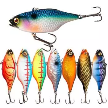 Рыболовная приманка, имитация наживки, 3D рыбий глаз, вибрационная ложка, спиннер, двойной острый крючок, предотвращает побег, 6 см/17 г, универсальная тонущая рыболовная приманка, искусственная B
