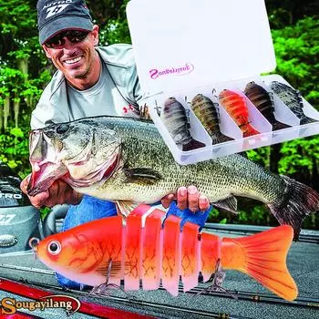 Рыболовная приманка, искусственная приманка из АБС-пластика, реалистичная приманка для плавания, воблеры, крючки, приманка для ловли окуня и карпа 5pcs