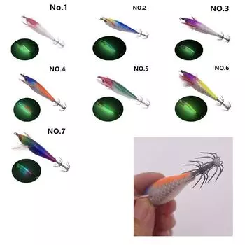 Рыболовная приманка-крючок для кальмара 5 г/8 см, имитация каракатицы
