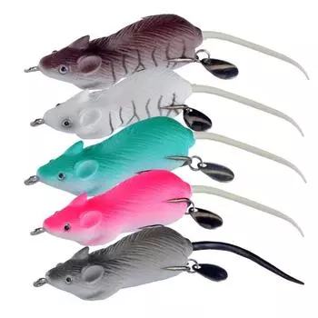 Рыболовная приманка Little Thunderfrog Mouse Bait Рыболовная приманка Mouse Fishing Lure Мягкая приманка Crank Bait розовый