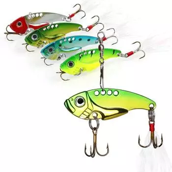 Рыболовная приманка Металлические приманки VIB Яркие 3D глаза Ложка Приманка Рыболовная приманка Окунь Искусственная жесткая приманка 4pcs