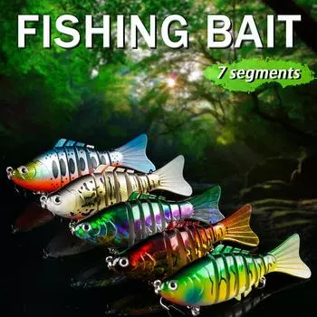 Рыболовная приманка, многосоставная жесткая приманка, воблеры с искусственной приманкой, 6 сегментов, приманки для плавания на джиг 1 pcs синий