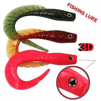 Рыболовная приманка Мягкая приманка 3D-глаза Моделирование рыбы Окунь Карп Рыболовная приманка оранжевый