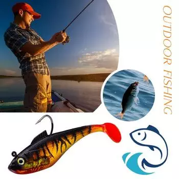 Рыболовная приманка Мягкие приманки Имитация силиконовой приманки для плавания 8 см/9,5 г Бионическая приманка Многоразовая приманка для пресной и морской воды Искусственная приманка с Т-образным хвостом Рыболовные снасти A