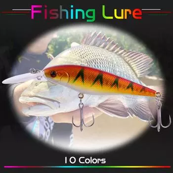 Рыболовная приманка, приманки для гольяна, жесткая наживка, рыболовные снасти Pesca, искусственные 10 шт., качественный крючок, наживка для плавания 10 pcs разноцветный