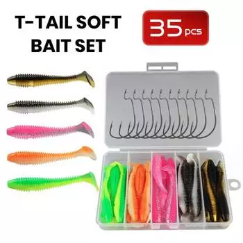 Рыболовная приманка Yousheng T-Tail, бионическая приманка, супер мягкая, гибкая, устойчивая к укусу, искусственная приманка, имитация бионической приманки, аксессуары для плавания Sets