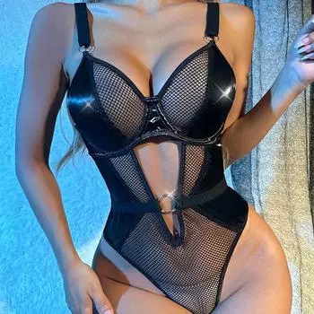 Рыболовная сеть из искусственной кожи, эротический цельный корсет, корсет, эротическое белье, эротическое ночное белье XS