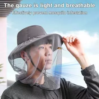 Рыболовная сетка на голову, дышащая сетка для защиты летающих животных, мужчины, женщины, походы, кемпинг, скалолазание, сетка для лица, крышка, шляпа хаки