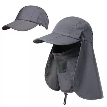 Рыболовная шляпа, легкая, дышащая, с защитой от ультрафиолета, с широкими полями, с клапаном на шее, регулируемая, с завязкой, шляпа для защиты от солнца на открытом воздухе армия зеленый