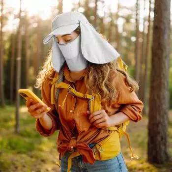 Рыболовная шляпа, легкая, дышащая, с защитой от ультрафиолета, с широкими полями, с клапаном на шее, регулируемая, с завязкой, шляпа для защиты от солнца на открытом воздухе хаки