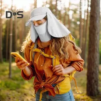 Рыболовная шляпа, легкая, дышащая, с защитой от ультрафиолета, с широкими полями, с клапаном на шее, регулируемая, с завязкой, шляпа для защиты от солнца на открытом воздухе оранжевый