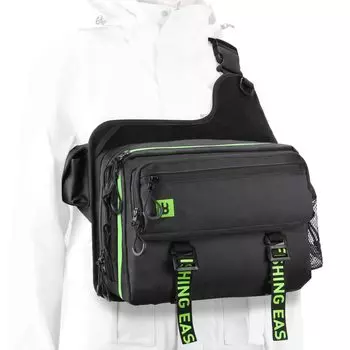 Рыболовная сумка Booms Fishing IB1, одно плечо, многофункциональная, большая вместительная рыболовная сумка, размер 31 см x 23 см x 15 см зелёный