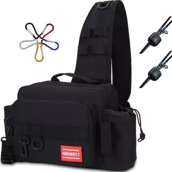 Рыболовная сумка HAKAWAFLY, простая рыболовная сумка, 5-сторонняя сумка для снастей, большая вместимость, сумка на одно плечо, многофункциональная сумка Rangan, водонепроницаемая рыболовная сумка, в комплекте