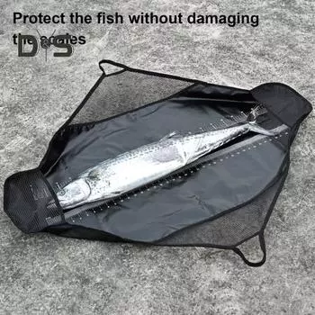 Рыболовная сумка с ручками, герметичная подъемная площадка для рыбы с линейкой, легкая, устойчивая к проколам рыболовная сумка для форели и окуня чёрный
