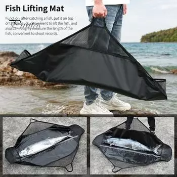 Рыболовная сумка с ручками, герметичная подъемная площадка для рыбы с линейкой, легкая, устойчивая к проколам рыболовная сумка для форели и окуня чёрный
