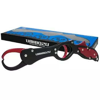 Рыболовная удочка Umibozu Fish Grip, легкая, алюминиевая, устойчивая к ржавчине, с карабином [красный и черный]