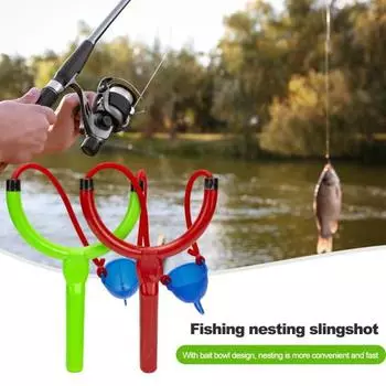 Рыболовное гнездо, катапульта с ручкой, легкий портативный дальнобойный метатель приманки, устройство для гнездования, рыболовные аксессуары зелёный