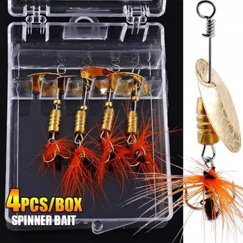 Приманки рыболовные. 4 шт. для окуня, форели. С ящиком