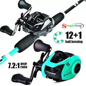 Рыболовные катушки для наживки Легкие рыболовные катушки с графитовой рамой 13 BB Baitcaster Катушки Left Hand чёрный