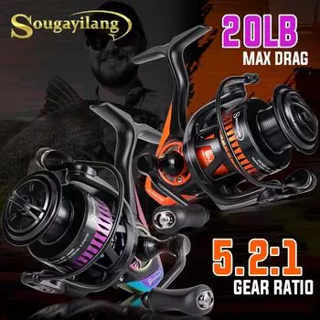 Рыболовные катушки SOUGAYILANG 11 + 1BB, спиннинговая катушка, металлическая 1000-4000, левая/правая катушка для ловли карпа, рыболовные снасти 1000 оранжевый