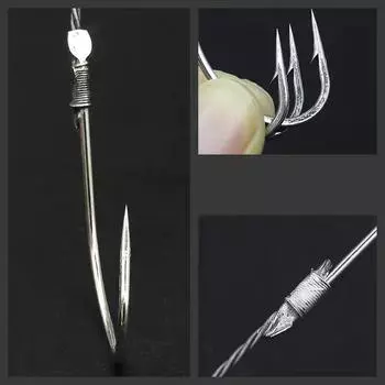 Рыболовные крючки 6-ти когтистые тройные крючки из высокоуглеродистой стали рыболовный крючок Super Fishhook 26 серебряный